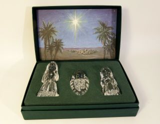 Waterford Crystal Marquis Nativity Set 3 Piece Set.