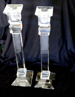 Set OF 2 Shannon Lead Crystal Candle Holders / 13 