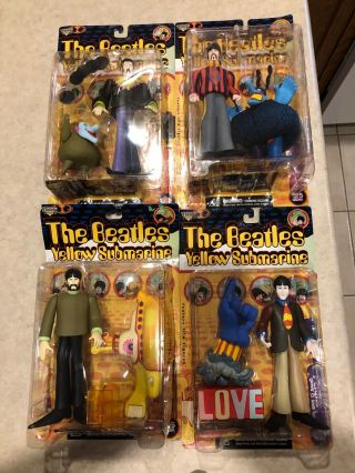 Beatles Mcfarlane Toys Yellow Submarine Action Figures Complete Set 1999