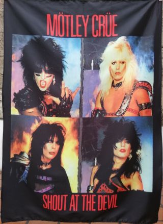 Motley Crue Shout At The Devil Flag Cloth Poster Tapestry Banner Cd Heavy Metal