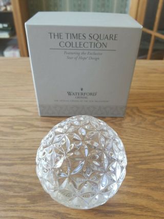 Artist Signed Waterford Crystal Times Square Ball Paperweight Paul Fitzgerald