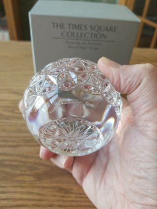 ARTIST SIGNED WATERFORD CRYSTAL TIMES SQUARE BALL PAPERWEIGHT PAUL FITZGERALD 4