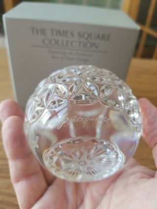 ARTIST SIGNED WATERFORD CRYSTAL TIMES SQUARE BALL PAPERWEIGHT PAUL FITZGERALD 6