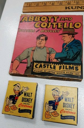 Abbott And Costello Oysters And Muscles 16 Mm & 2 Disney Cartoons 8mm Films