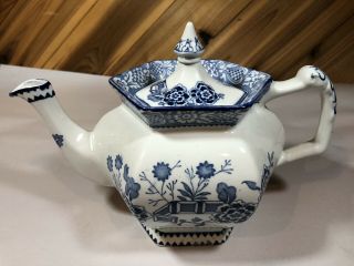 Wincanton Blue Teapot W/lid By Wood& Sons
