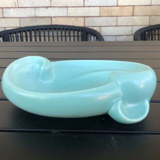Vintage Stangl Art Pottery Ceramic Console Dish Turquoise Blue