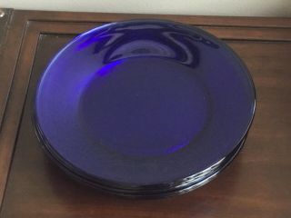Vintage Cobalt Blue 10” Dinner Plates Set Of 6
