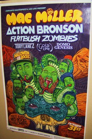 Mac Miller In Concert Show Poster Denver Co Halloween At Red Rocks Action Jackso