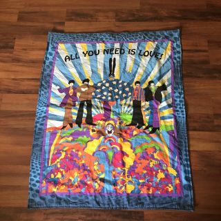 Beatles All You Need Is Love Throw Blanket Quilt Tapestry 41x33