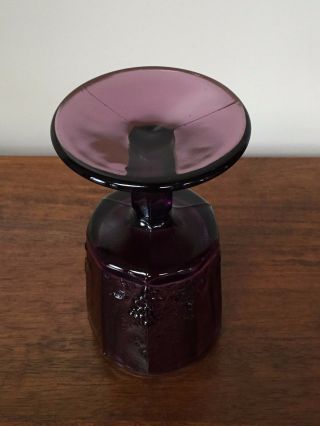 Vintage L G Wright Panel Grape Amethyst Water Goblet 6