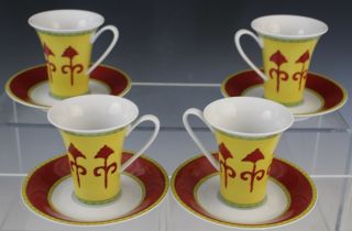 8 Pc Vintage Rosenthal Studio Line Bokhara Porcelain Espresso Cup & Saucer Set
