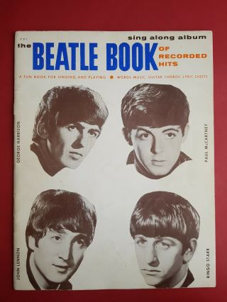 The Beatles Book Of Recorded Hits Sheet Music Book Vintage 1964 Usa Sing Along