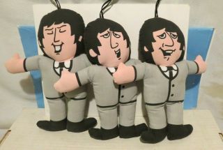 The Beatles 3 Stuffed Figures Paul Mccartney - Ringo Starr - George Harrison