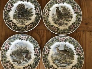 Set of 4 Churchill Wildlife Scenes Dinner Plates - Perfect for Thanksgiving 5