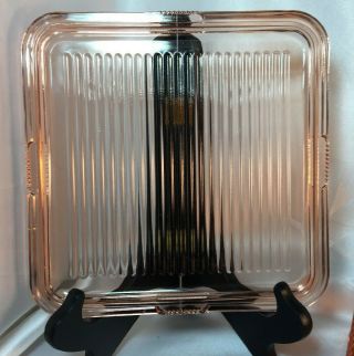 Art Deco Depression Glass Anchor Hocking Large Refrigerator Dish w/lid Pink 5