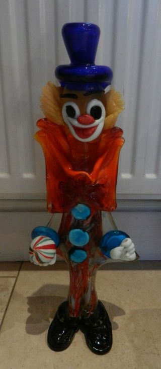 Large Vintage Murano Glass Clown - With Repair