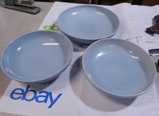 3 Russel Wright Iroquois Casual Blue Serving Bowls 2 - 8 " 1 - 10 "