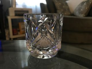 Vintage Signed WATERFORD CRYSTAL Christmas Tree Tealight Votive Candle Holder 3