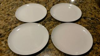Set Of 4 Corning Centura White Coupe 10” Dinner Plates Very Good