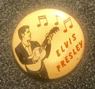Vintage Elvis Presley Button - Green Duck Co.  1956 - Rare