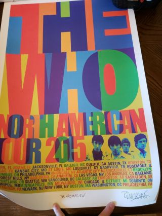 The Who Hits 50 North American Tour 2015 Signed Poster Only