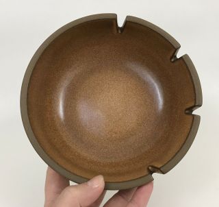 Vintage Heath Pottery 6.  5 " Round Ashtray Brown Glaze