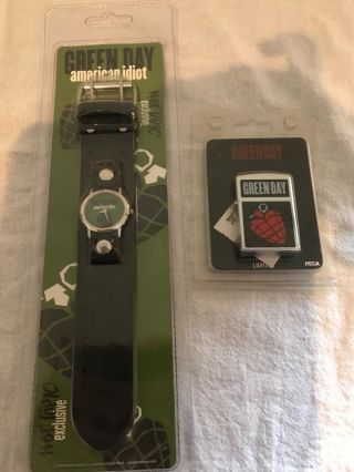 Green Day Heart Grenade Metal Refillable Lighter And Watch Hot Topic