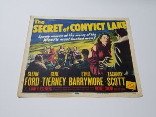 1951 The Secret Of Convict Title Lobby Card Glenn Ford,  Gene Tierney Western