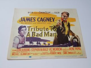 1956 Tribute To A Bad Man Title Lobby Card 11x14 " James Cagney Cowboy Western