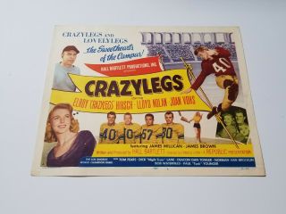 1953 Crazylegs Title Lobby Card 11x14 " Elroy 
