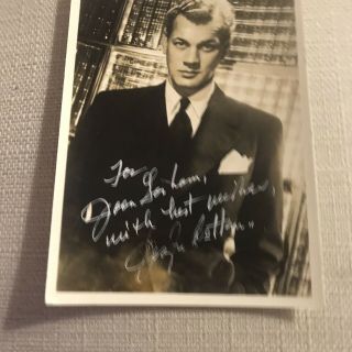 Joseph Cotton Signed B&w Photo Promotional Hollywood (deceased) 5 X 7