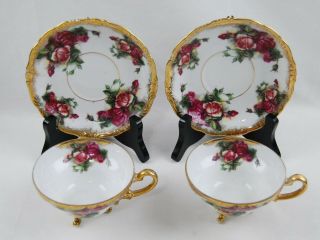 Vintage Royal Sealy China 2 Tea Cups and Saucers Japan 2