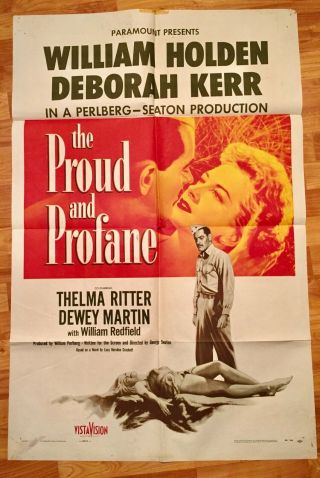 1956 - The Proud And Profane William Holden Movie Poster 27x41 1 Sheet