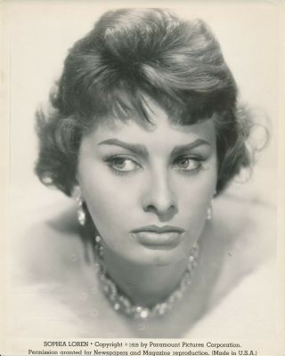 Sophia Loren 1959 Paramount 8 X 10 Sexy Glamour Portrait Photo Vv