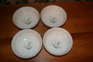 4 - Vintage Winfield Pottery Bamboo Pattern,  Coupe Cereal Bowls