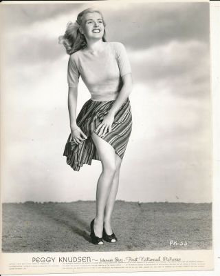 Peggy Knudsen 1945 Warner Bros 8 X 10 Sexy Buxom Leg Art Sweater Girl Photo Vv