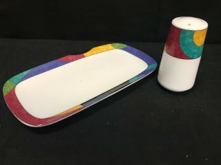 Mikasa " Currents " Pattern M5105 Butter Tray & 3 Hole Shaker