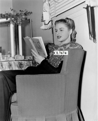 Ingrid Bergman Reading In Her Dressing Room On Movie Set Of 