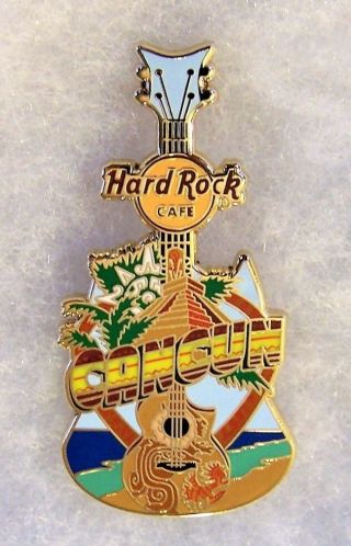 Hard Rock Cafe Cancun Mexico City Tee Guitar Series Pin 89911