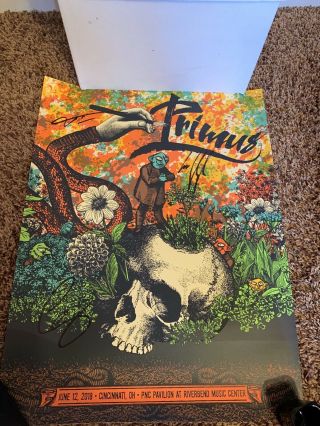 Primus Vip Les Claypool Signed Autographed Silkscreen Poster 2018 Summer Tour