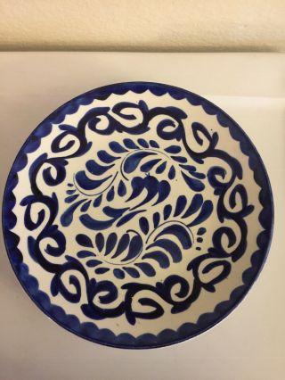 Anfora (mexico) Puebla Blue Plate - 9 1/2 " - Set Of 4