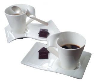 Set Of 2 Villeroy Boch Wave Caffe Mug And Plate