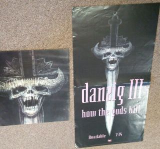Danzig 1992 " How Gods Kill " Promotional Poster And Flat Lp Store Promos Misfits