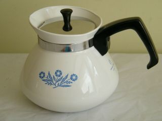 Vintage Corning Ware Blue Cornflower 6 Cup Tea Pot with Strainer 4