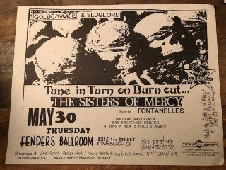 The Sisters Of Mercy - Rare Show Flyer - Fenders Ballroom - Type O Negative