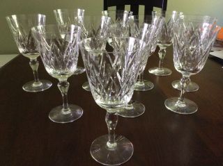 11 Vintage Mid - Centry Stuart Crystal Water/wine Goblet York Pattern