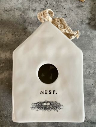 Rae Dunn By Magenta Ceramic " Nest " Double Sided Birdhouse