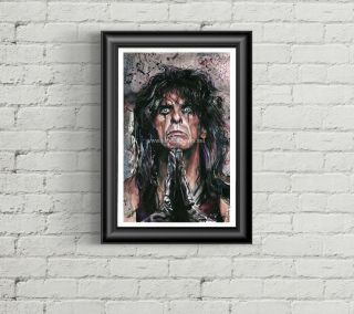 Alice Cooper Black by Nate Micheals - Fine art print / poster 2
