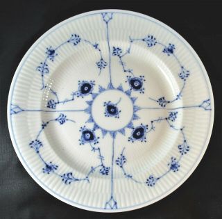 9” Salad Plate Royal Copenhagen,  Denmark Blue Fluted Plain 1/177 Signed