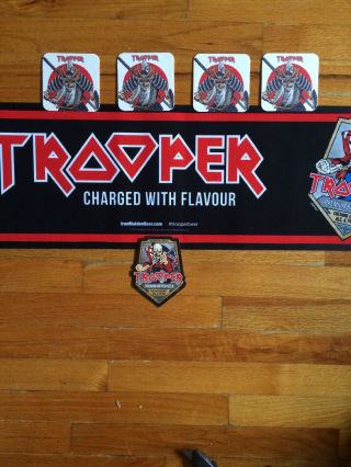Iron Maiden Trooper Beer Runner And 4 Sun And Steel Beer Mats